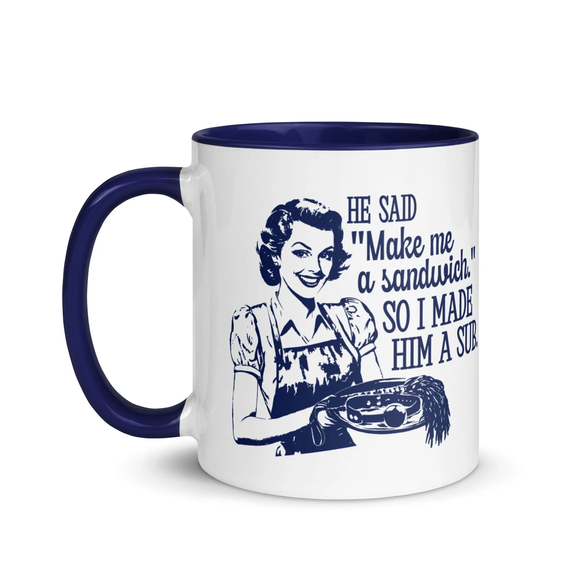 Sub Sandwich Ceramic Coffee Mug, Vintage graphic, feminist art, BDSM, women empowerment, Anne Lesniak, Rebel Girl Rampage