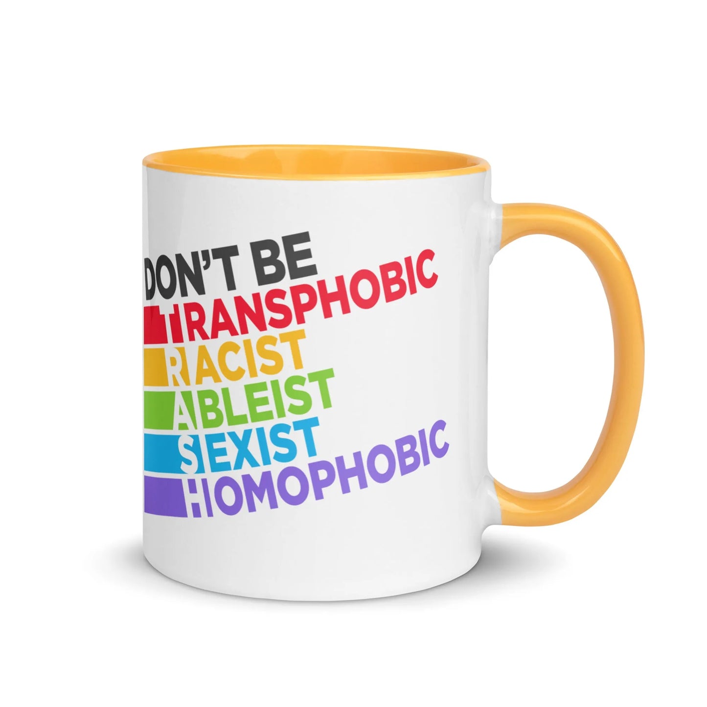Don’t Be TRASH Ceramic Coffee Mug, Inclusive, LGBTQ, Feminist, Anti Fascist, BLM, Rebel Girl Rampage
