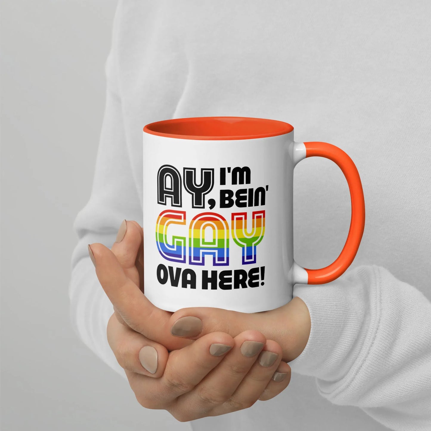 Ay, I’m Being Gay Ova Here What We Do In The Shadows Pride LGBTQ Rainbow Ceramic Coffee Mug Rebel Girl Rampage