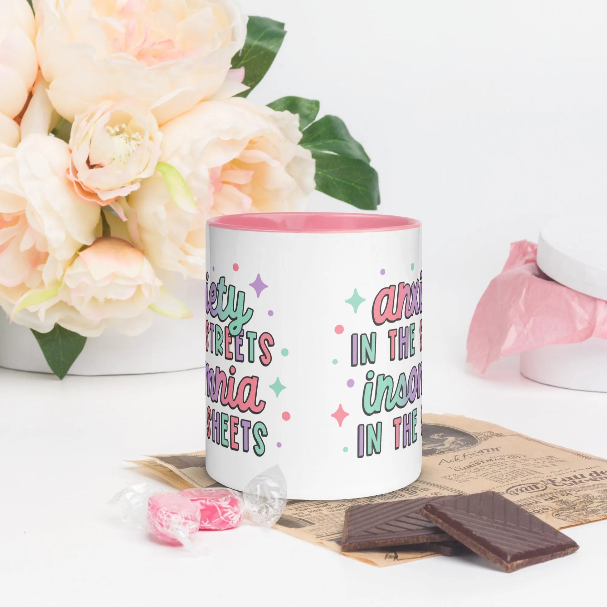 Anxiety In The Streets, Insomnia In The Sheets Ceramic Coffee Mug | Rebel Girl Rampage