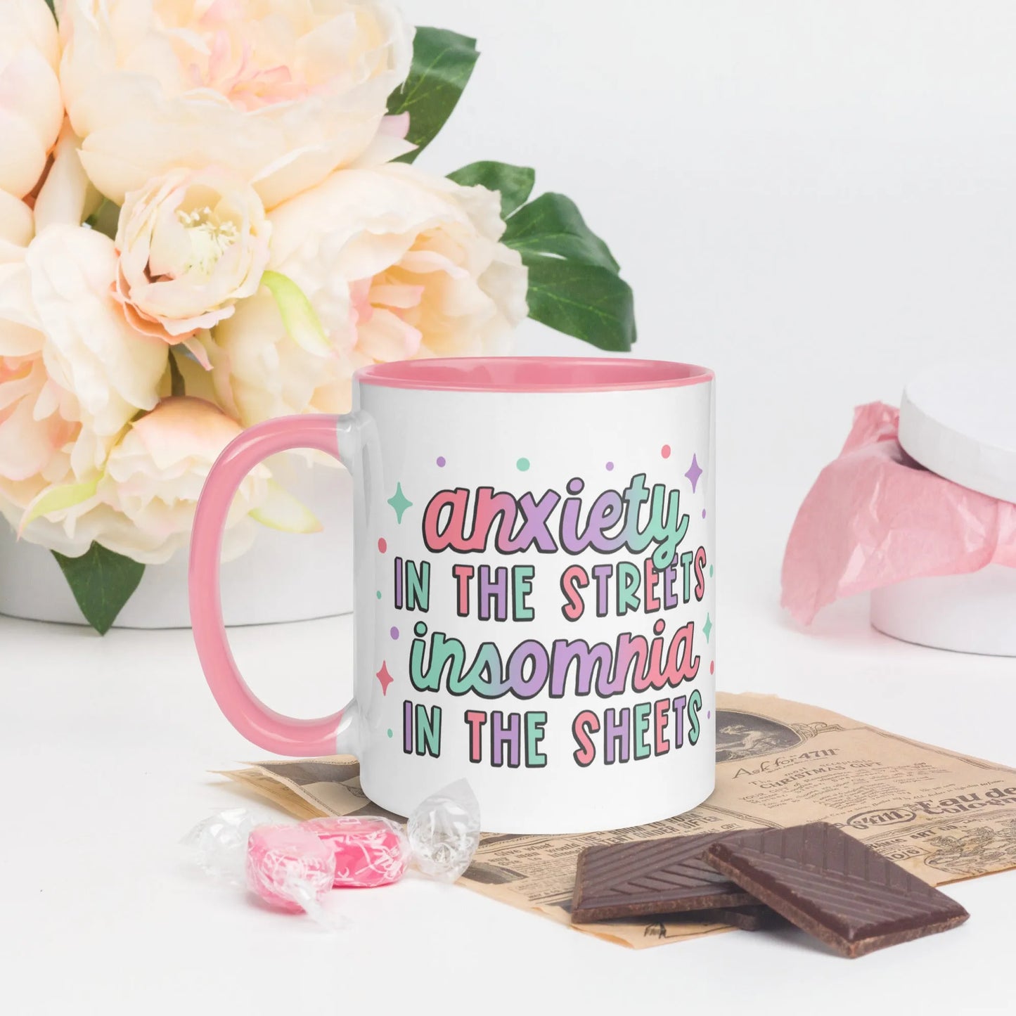 Anxiety In The Streets, Insomnia In The Sheets Ceramic Coffee Mug | Rebel Girl Rampage