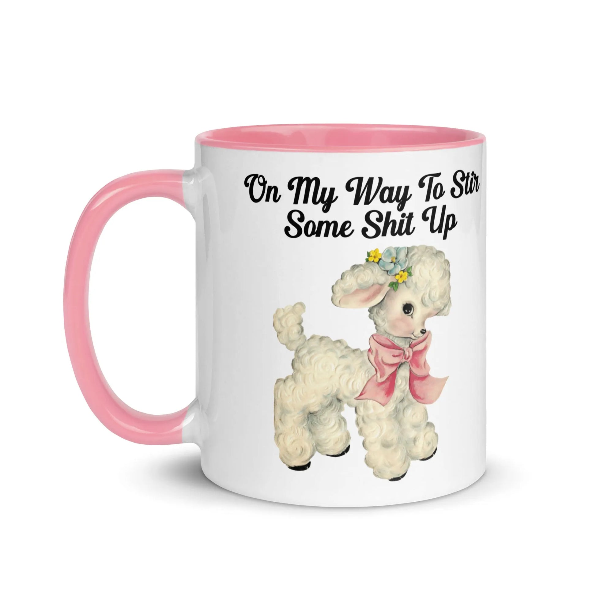 Stir It Up Ceramic Coffee Mug, Cute lamb, Sassy, cottage core, cute core , Start some shit, Rebel Girl Rampage