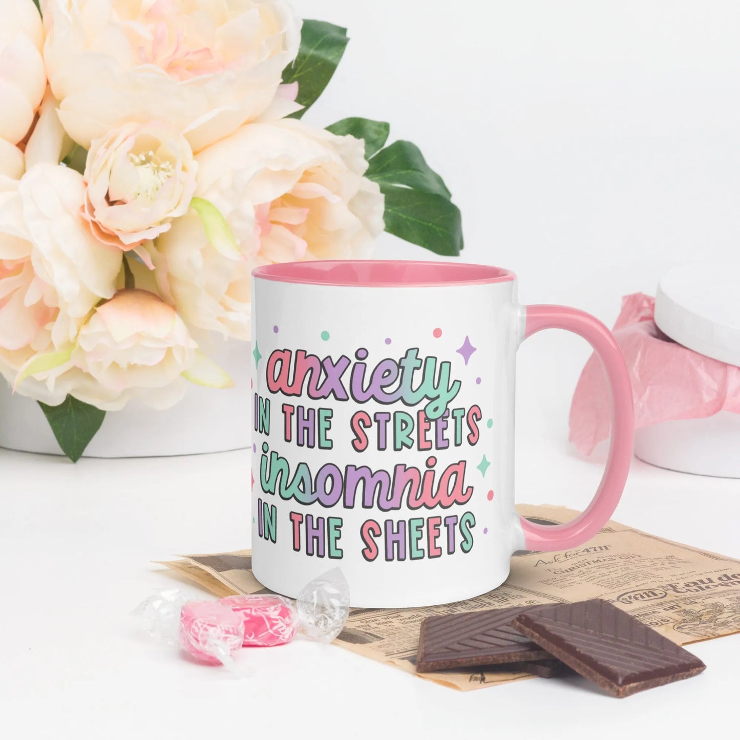 Anxiety In The Streets, Insomnia In The Sheets Ceramic Coffee Mug | Rebel Girl Rampage