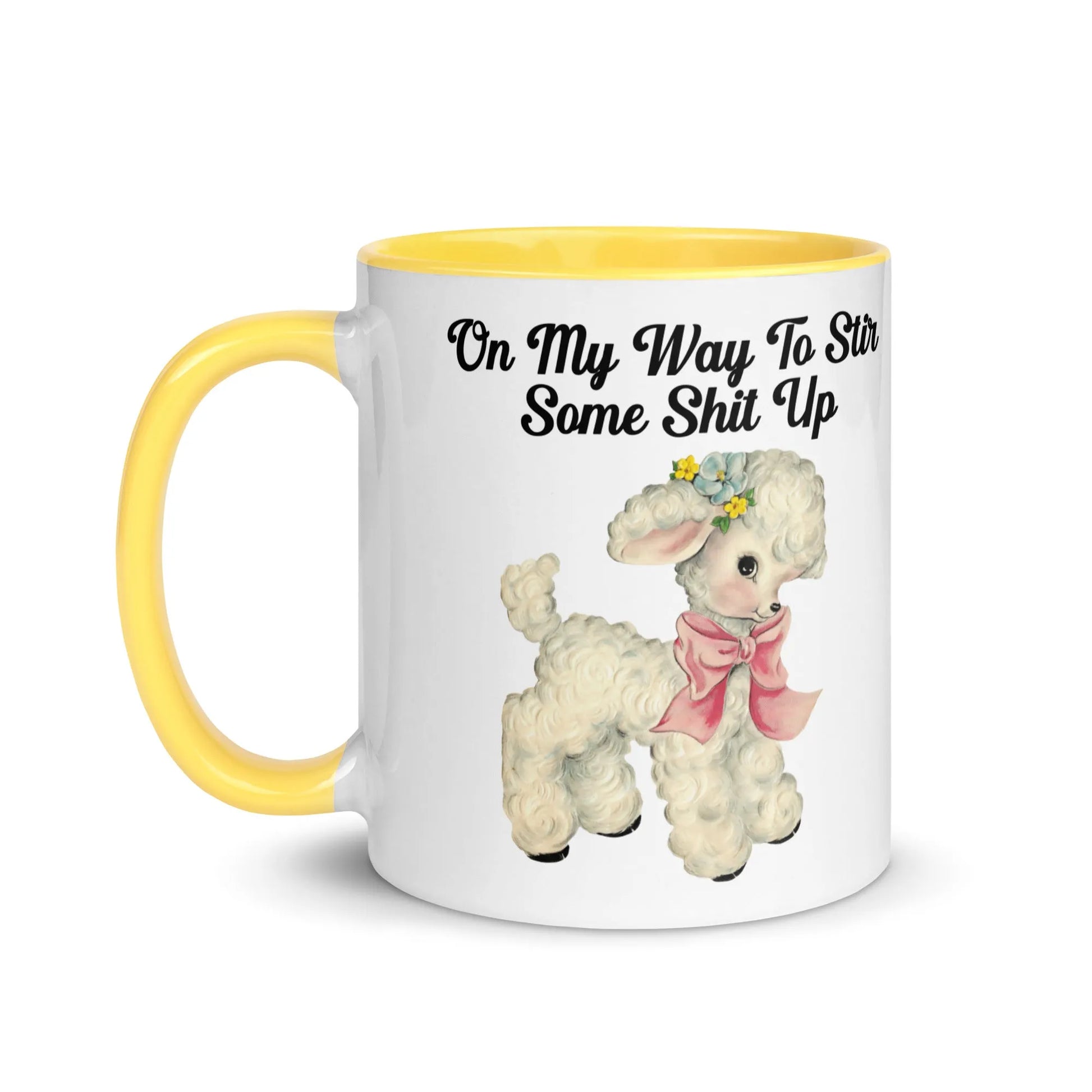 Stir It Up Ceramic Coffee Mug, Cute lamb, Sassy, cottage core, cute core , Start some shit, Rebel Girl Rampage