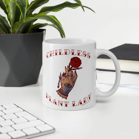 Childless Plant Lady Ceramic Mug, garden lovers Rebel Girl Rampage