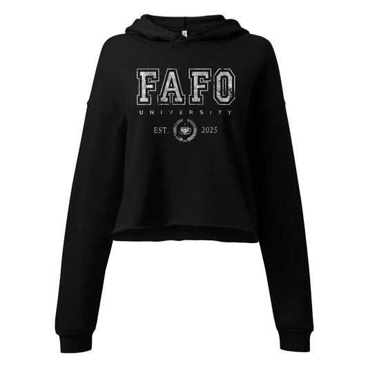 FAFO University Women’c Crop Hoodie, Anne Lesniak, Rebel Girl Rampage