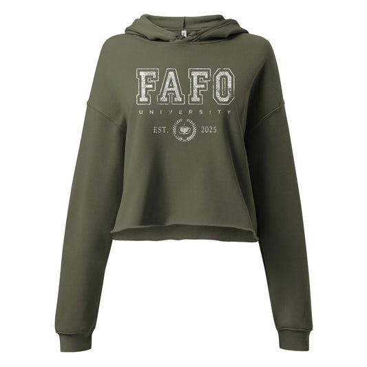 FAFO University Women’c Crop Hoodie, Anne Lesniak, Rebel Girl Rampage