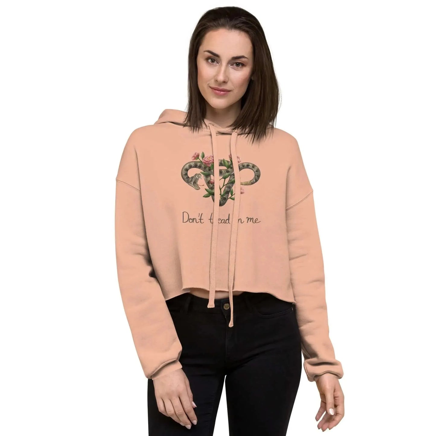 Don’t Tread On Me Uterus with Flowers Crop Hoodie
