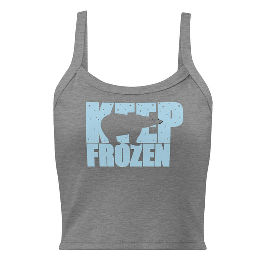 Keep Frozen Polar Bear Crop Micro Rib Tank Top. Climate Change, Nicole Bizzarro, Rebel Girl Rampage