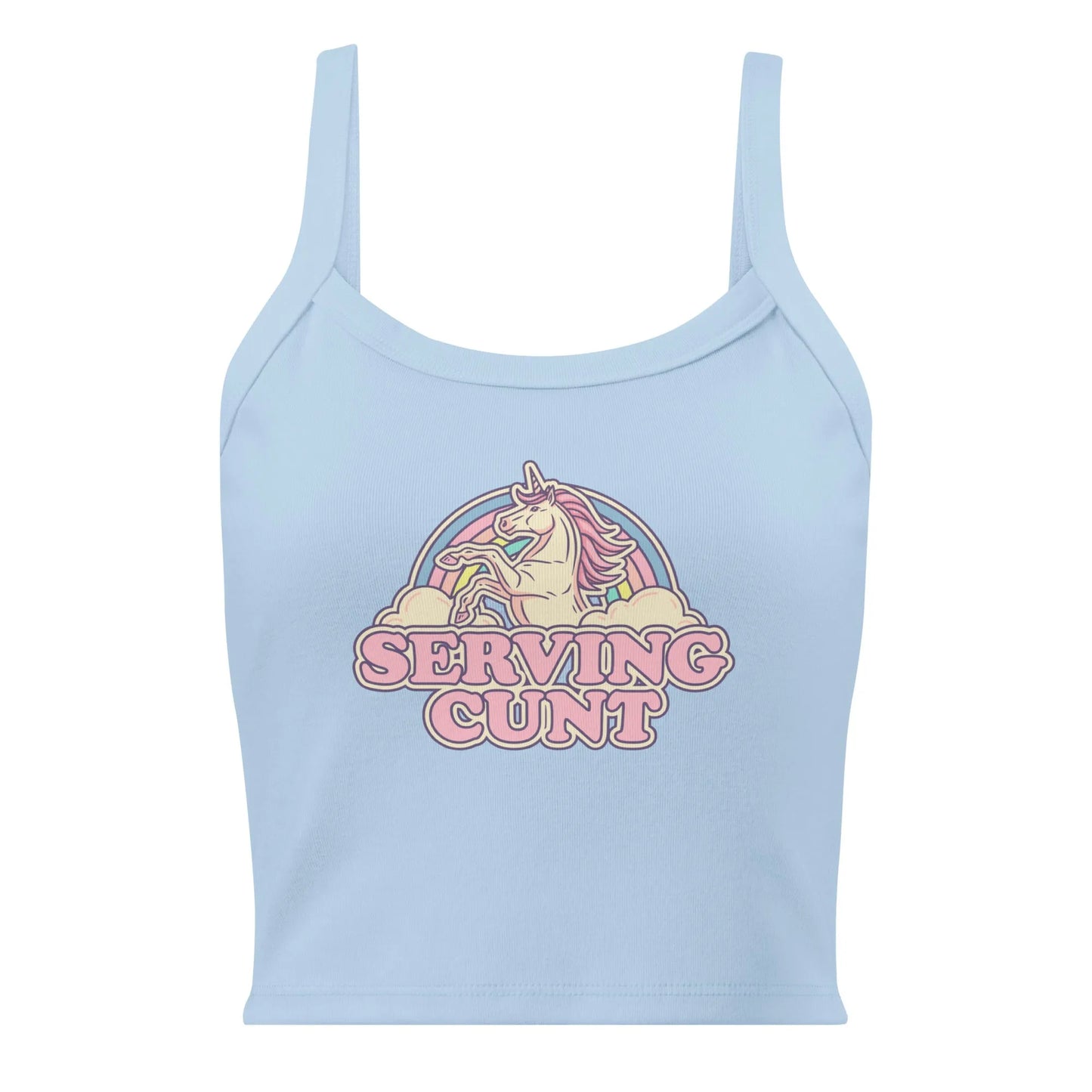 Serving C Unicorn Tank Top, Rainbows and Unicorns, cute and sassy art, Anne Lesniak, Rebel Girl Rampage