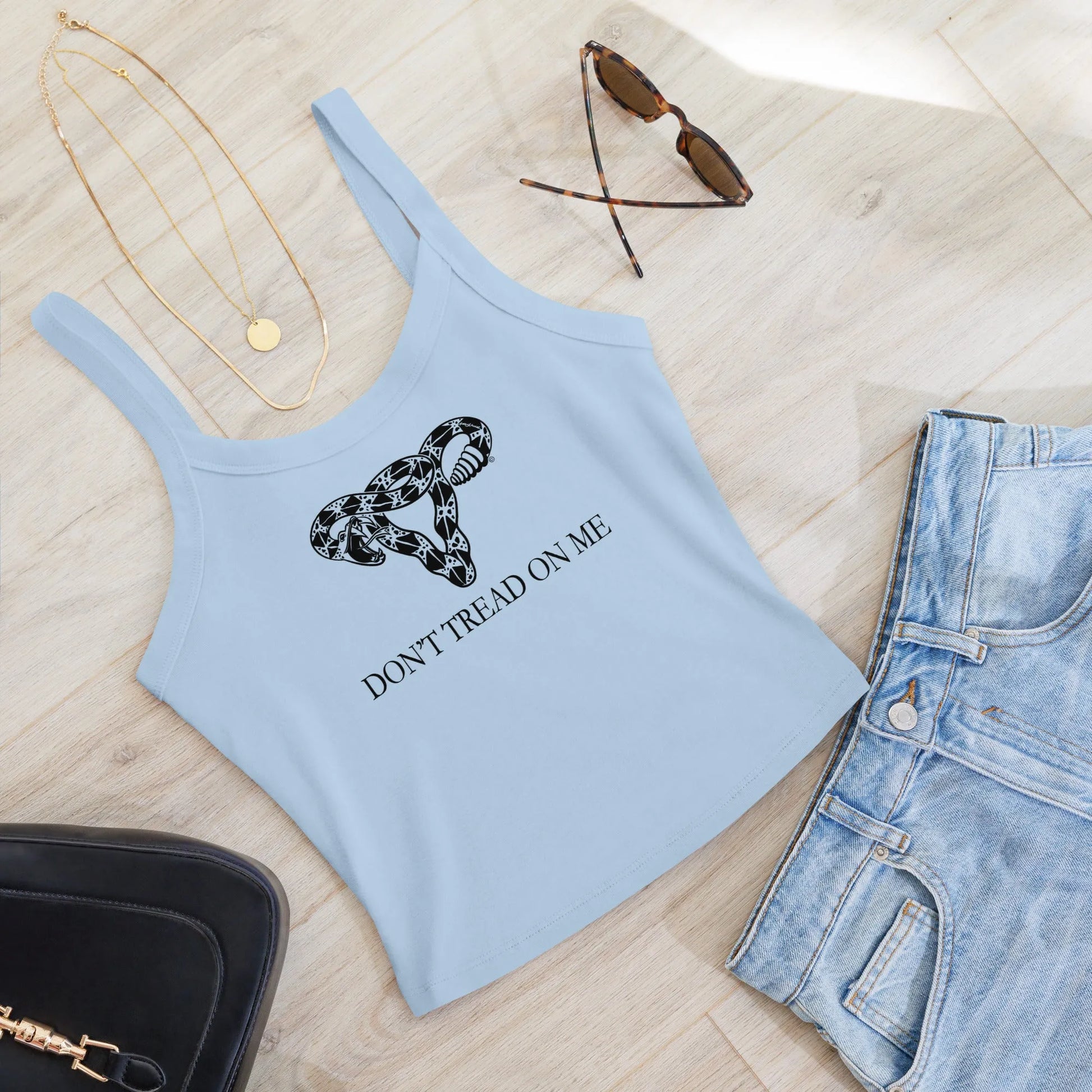 Don’t Tread On Me Feminist Uterus Crop Micro Rib Tank Top, Pro Choice Gadsden, Women’s Abortion Rights, Anne Lesniak, Rebel Girl Rampage
