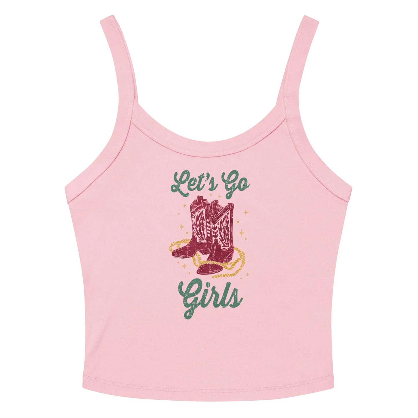 Let’s Go Girls Cowboy Boots Crop Tank Top, Western Cowgirl, Rebel Girl Rampage