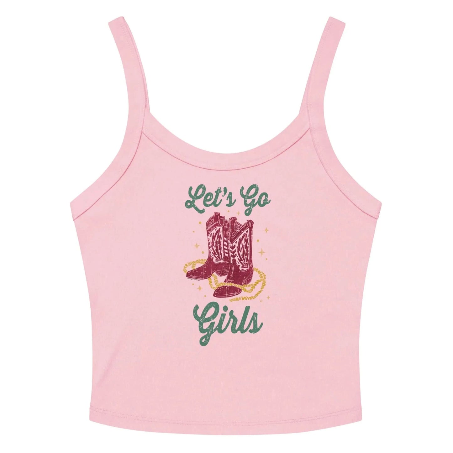 Let’s Go Girls Cowboy Boots Crop Tank Top, Western Cowgirl, Rebel Girl Rampage