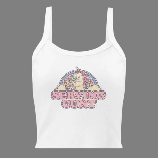 Serving C Unicorn Tank Top, Rainbows and Unicorns, cute and sassy art, Anne Lesniak, Rebel Girl Rampage