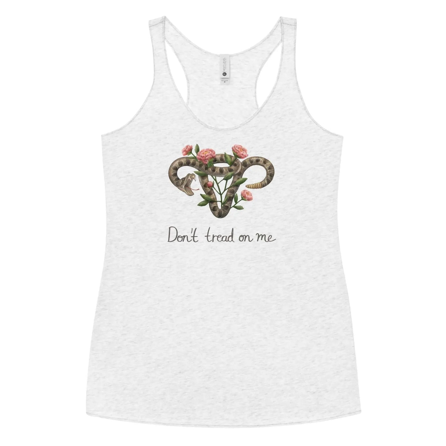 Don’t Tread on Me Uterus with Flowers Racerback Tank