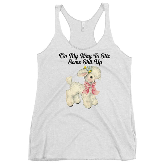 Stir some shit up lamb cutesy cottage core racerback tank top, Rebel Girl Rampage