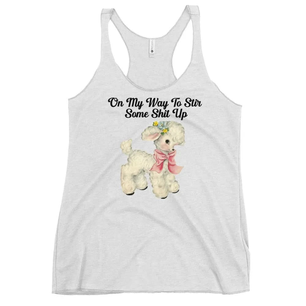 Stir some shit up lamb cutesy cottage core racerback tank top, Rebel Girl Rampage