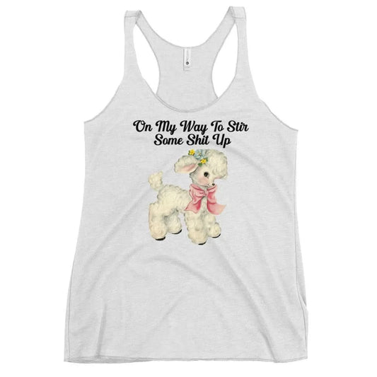 Stir some shit up lamb cutesy cottage core racerback tank top, Rebel Girl Rampage
