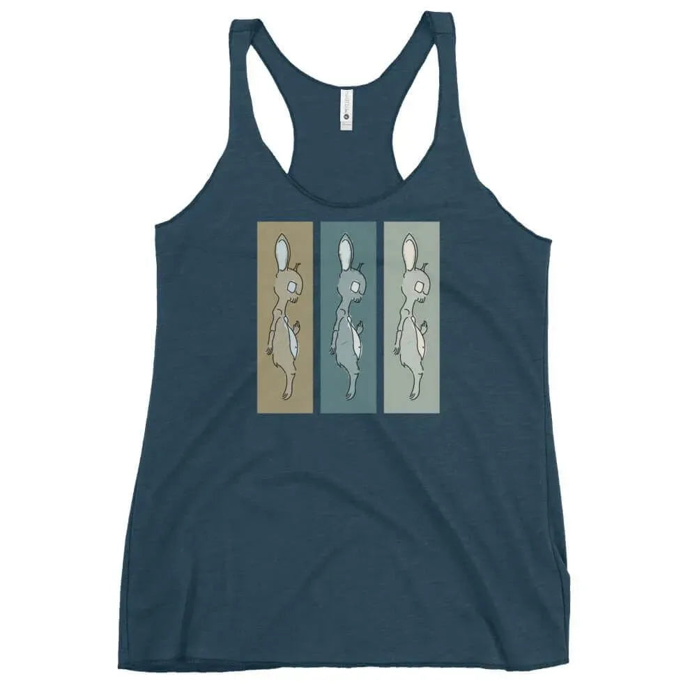 Death Bunny gothic middle finger rabbit graphic Women’s Racerback Tank Top, Rebel Girl Rampage