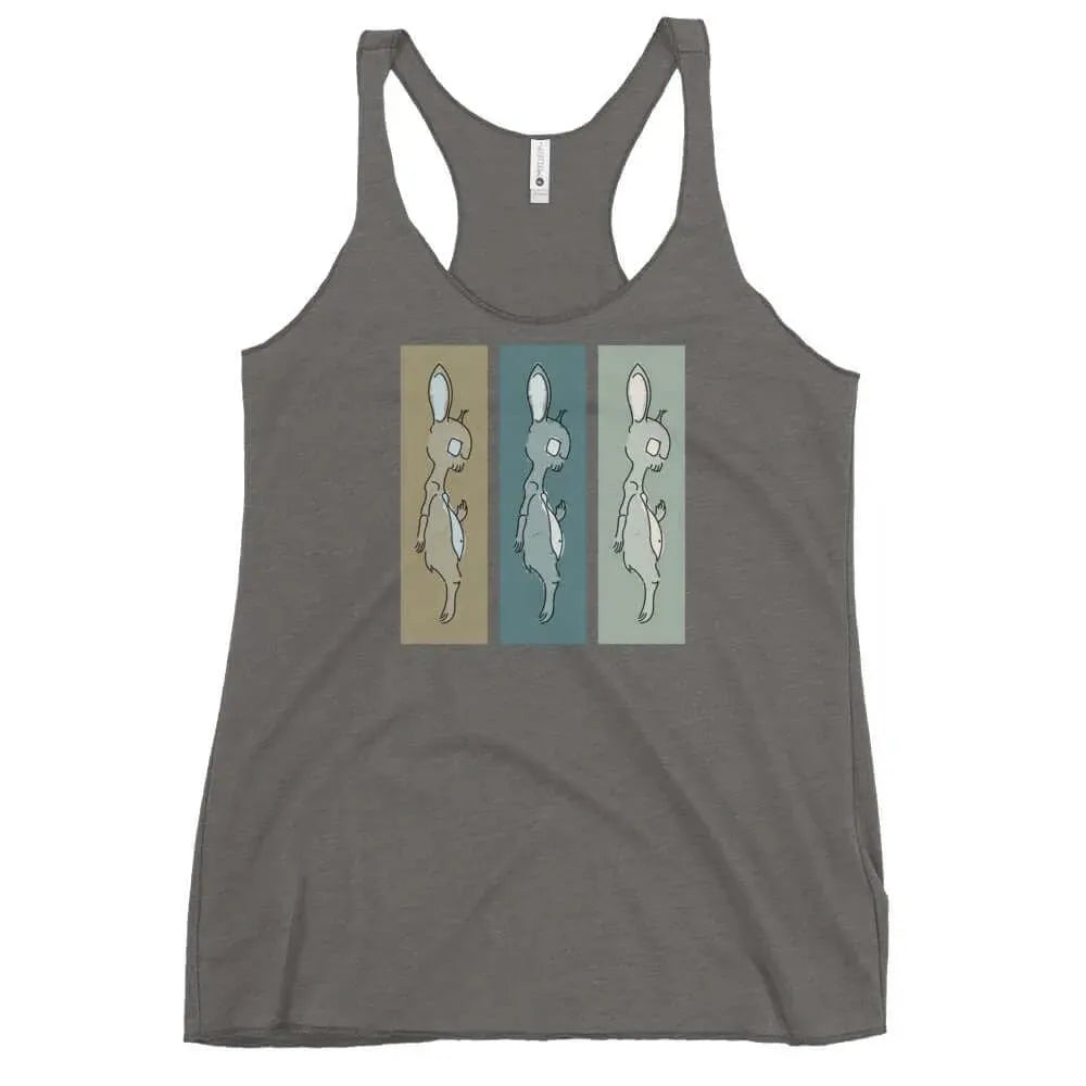 Death Bunny gothic middle finger rabbit graphic Racerback Tank Top, Rebel Girl Rampage