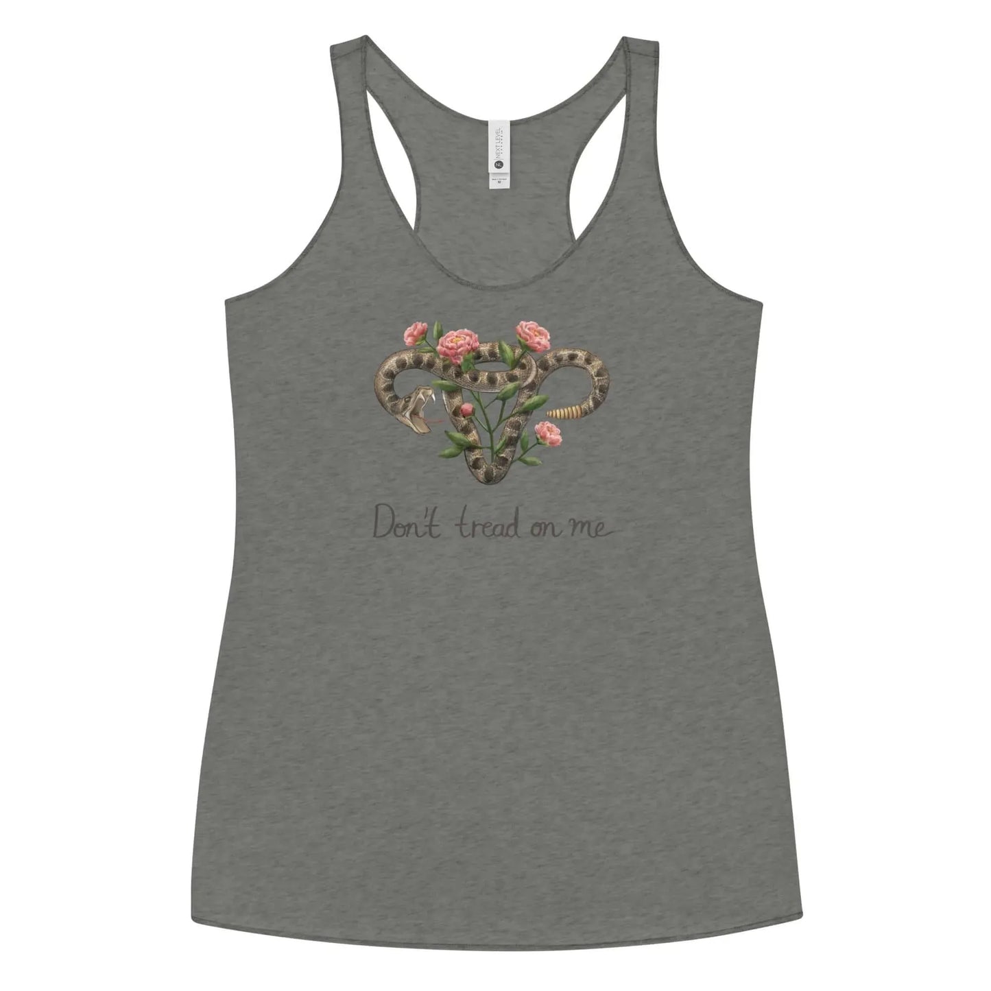 Don’t Tread on Me Uterus with Flowers Racerback Tank