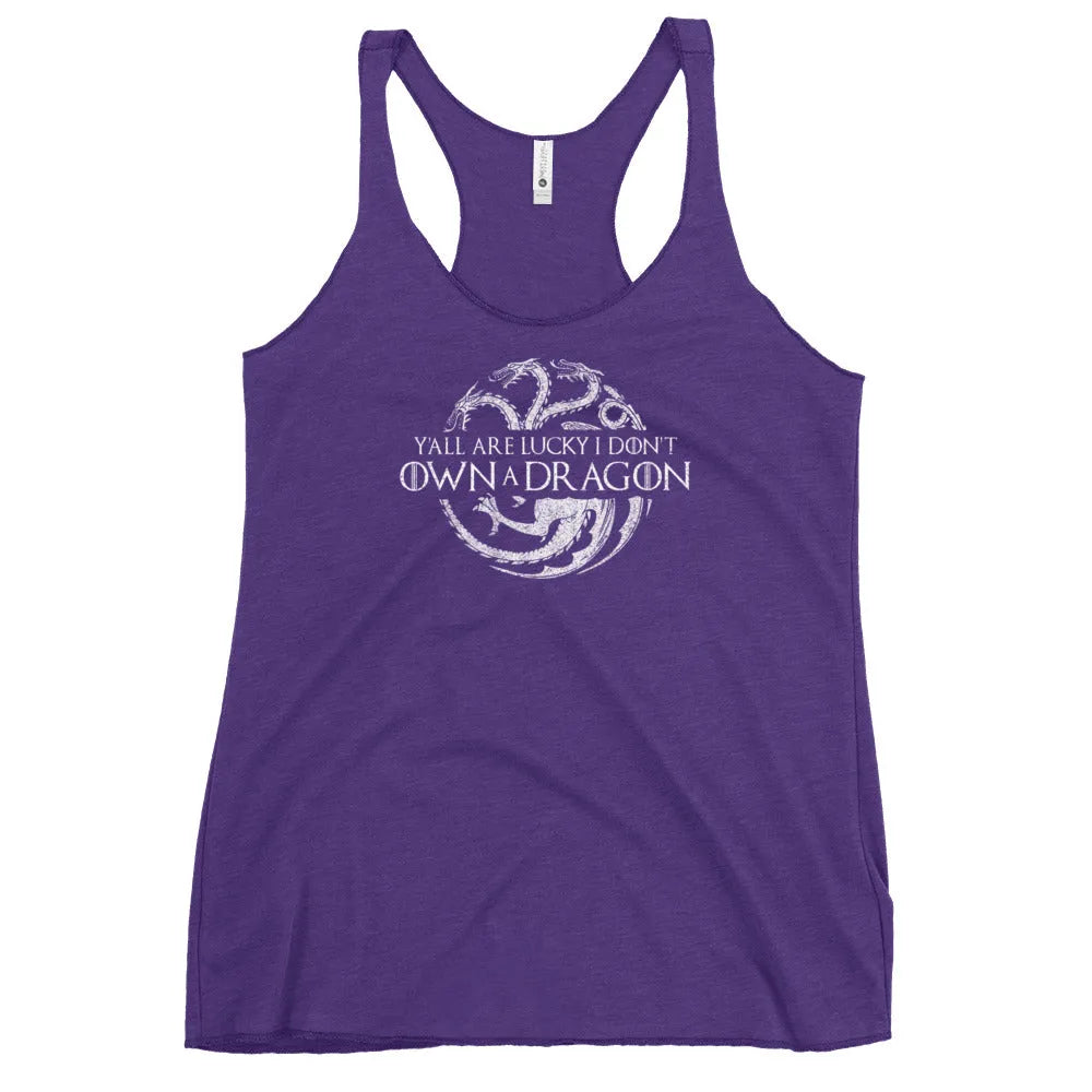 Y’all Are Lucky I Don’t Own A Dragon Women’s Racerbacl Tank Top, Rebel Girl Rampage