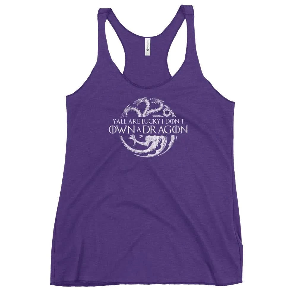 Y’all Are Lucky I Don’t Own A Dragon Women’s Racerbacl Tank Top, Rebel Girl Rampage