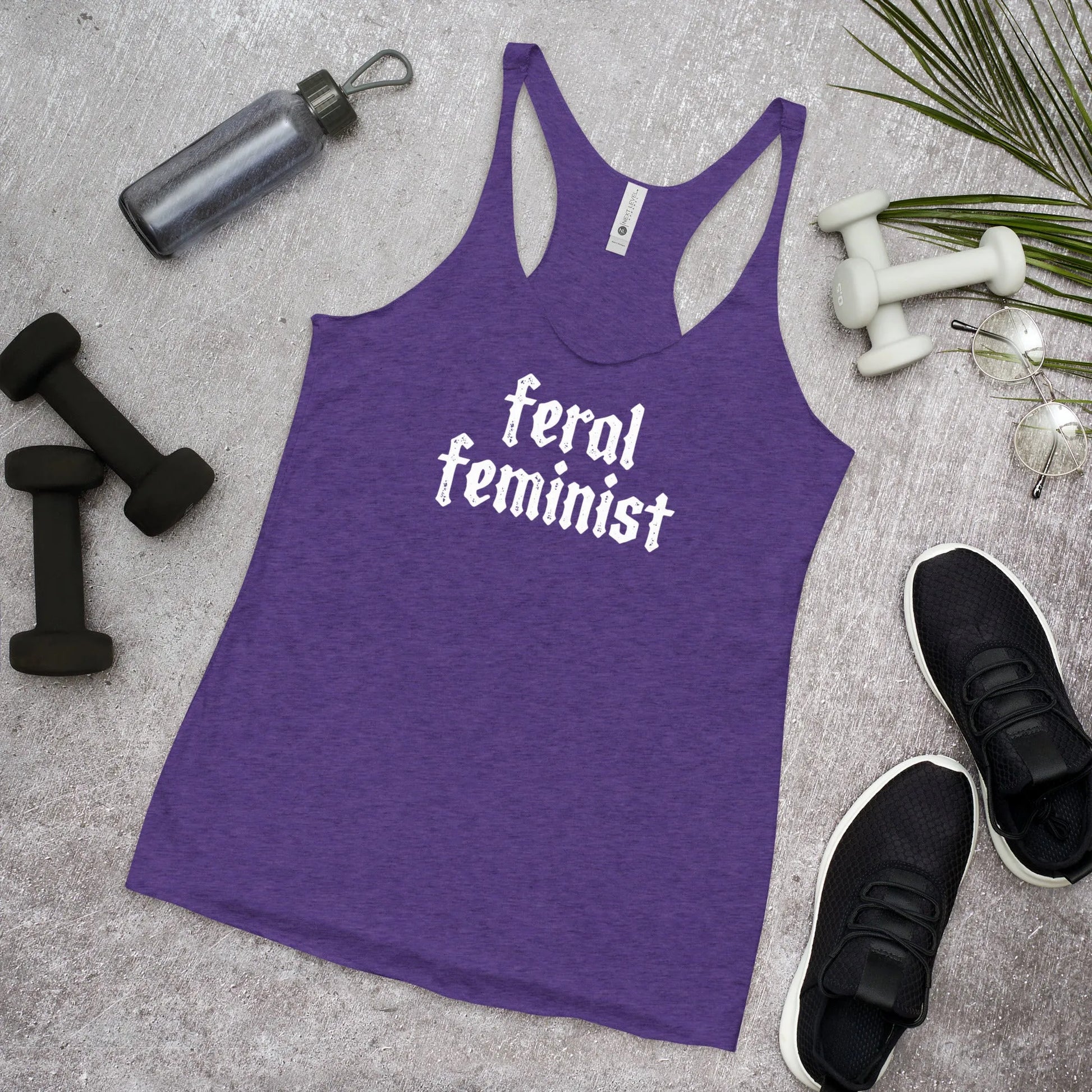 Feral Feminist Racerback Tank Top, Women empowerment, Gender Equity, Witchy, Rebel Girl Rampage