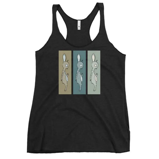 Death Bunny gothic middle finger rabbit graphic Racerback vintage Tank Top, Rebel Girl Rampage