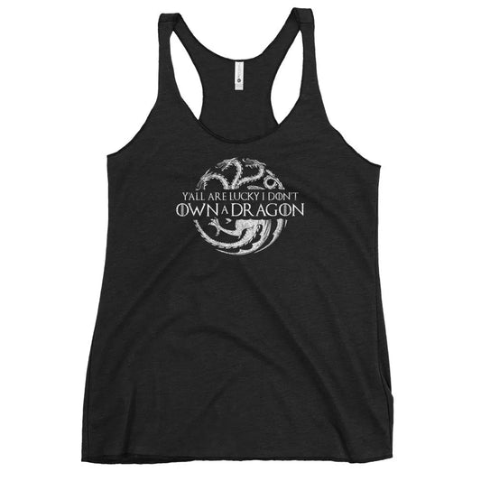 Y’all Are Lucky I Don’t Own A Dragon Women’s Racerbacl Tank Top, Rebel Girl Rampage