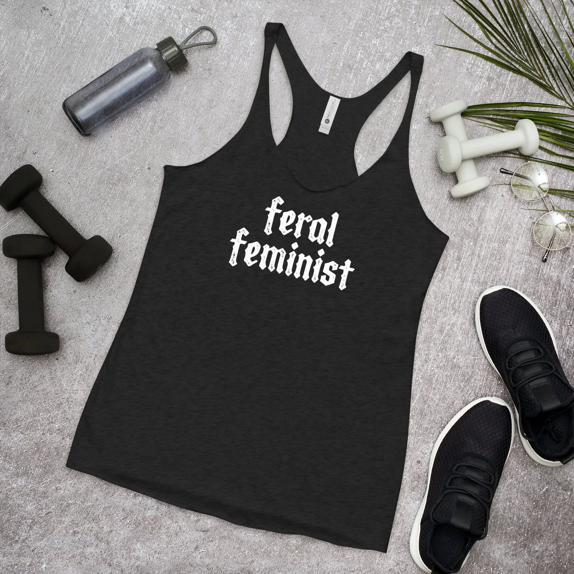Feral Feminist Racerback Tank Top, Women empowerment, Gender Equity, Witchy, Rebel Girl Rampage
