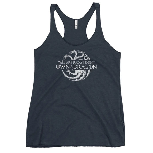 Y’all Are Lucky I Don’t Own A Dragon Women’s Racerbacl Tank Top, Rebel Girl Rampage