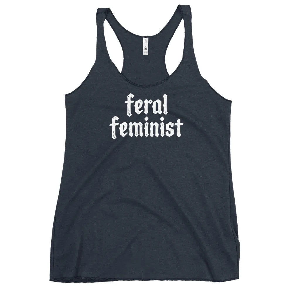 Feral Feminist Racerback Tank Top, Women empowerment, Gender Equity, Witchy, Rebel Girl Rampage