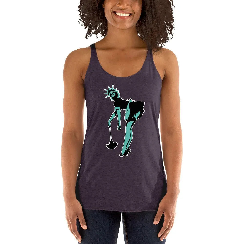 Lady Liberty Graffiti Stencil Art French Maid Amerikkka Racerback Tank Top Rebel Girl Rampage