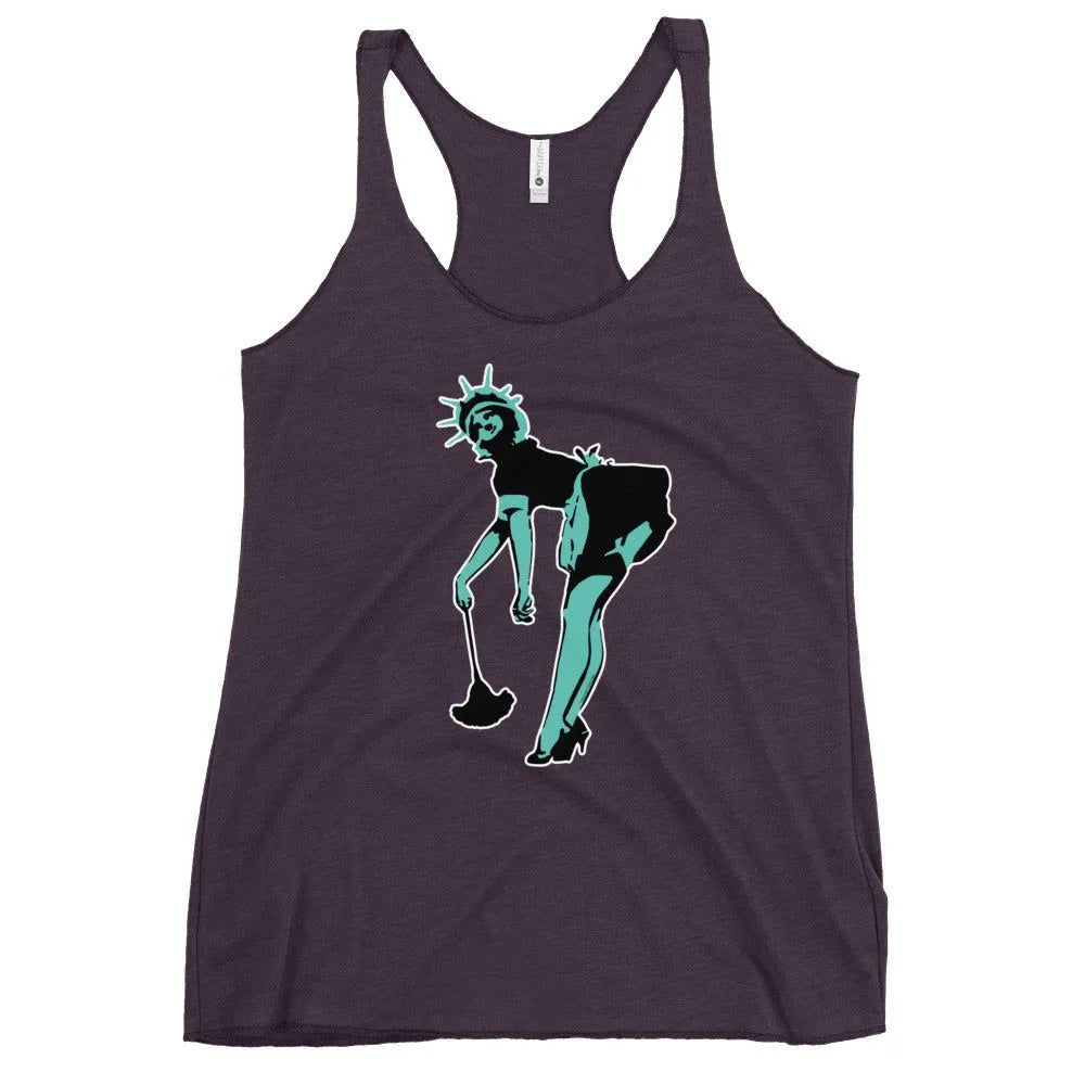 Lady Liberty Graffiti Stencil Art French Maid Amerikkka Racerback Tank Top Rebel Girl Rampage