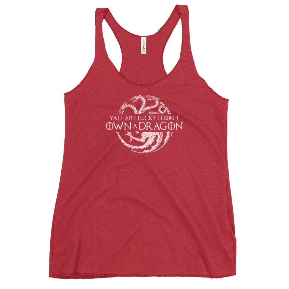 Y’all Are Lucky I Don’t Own A Dragon Women’s Racerbacl Tank Top, Rebel Girl Rampage