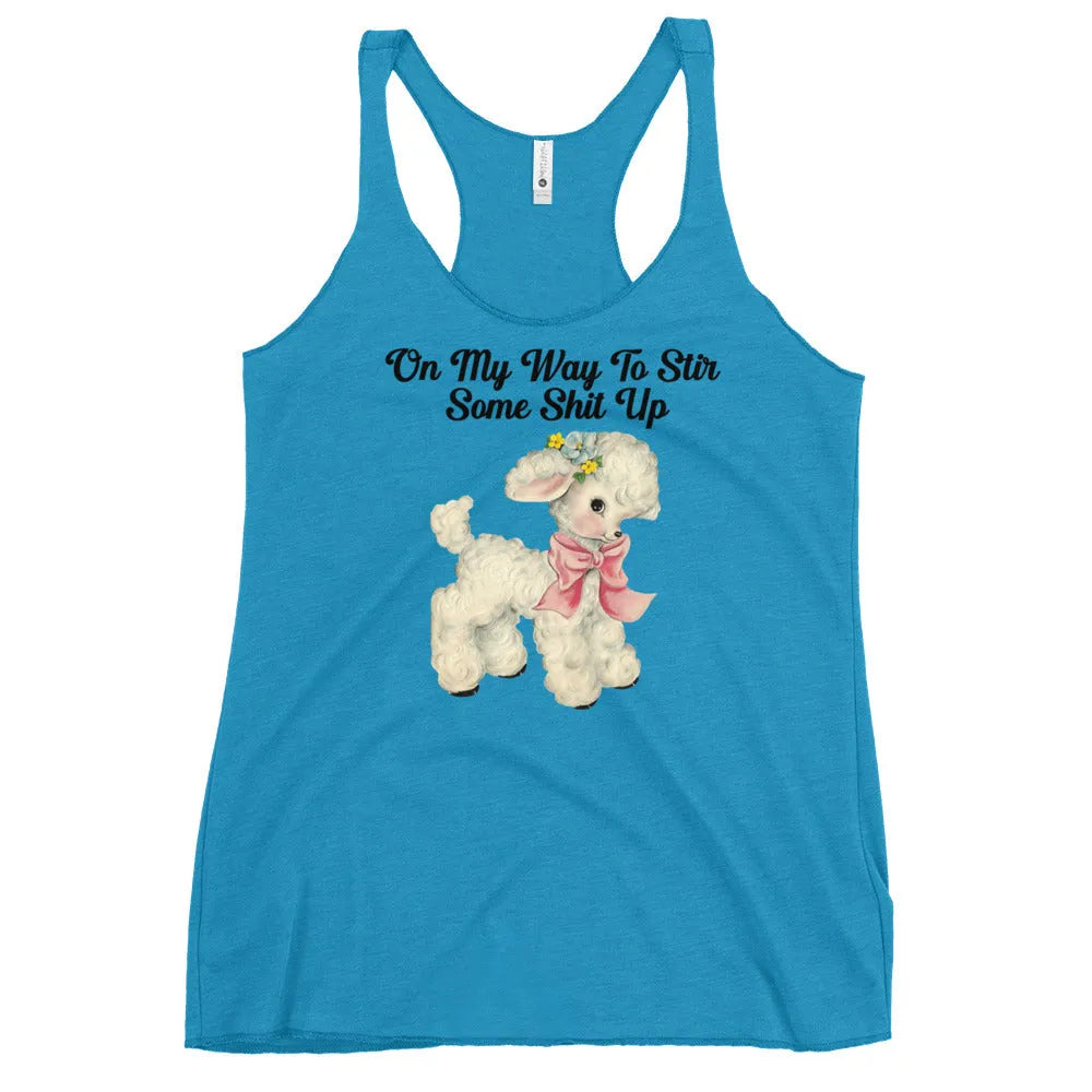 Stir some shit up lamb cutesy cottage core racerback tank top, Rebel Girl Rampage
