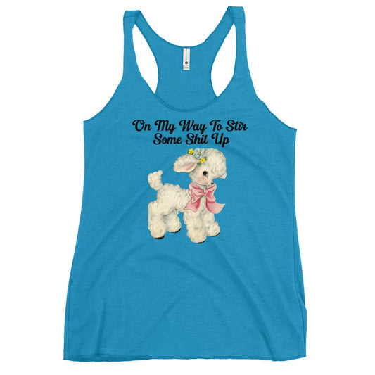 Stir some shit up lamb cutesy cottage core racerback tank top, Rebel Girl Rampage