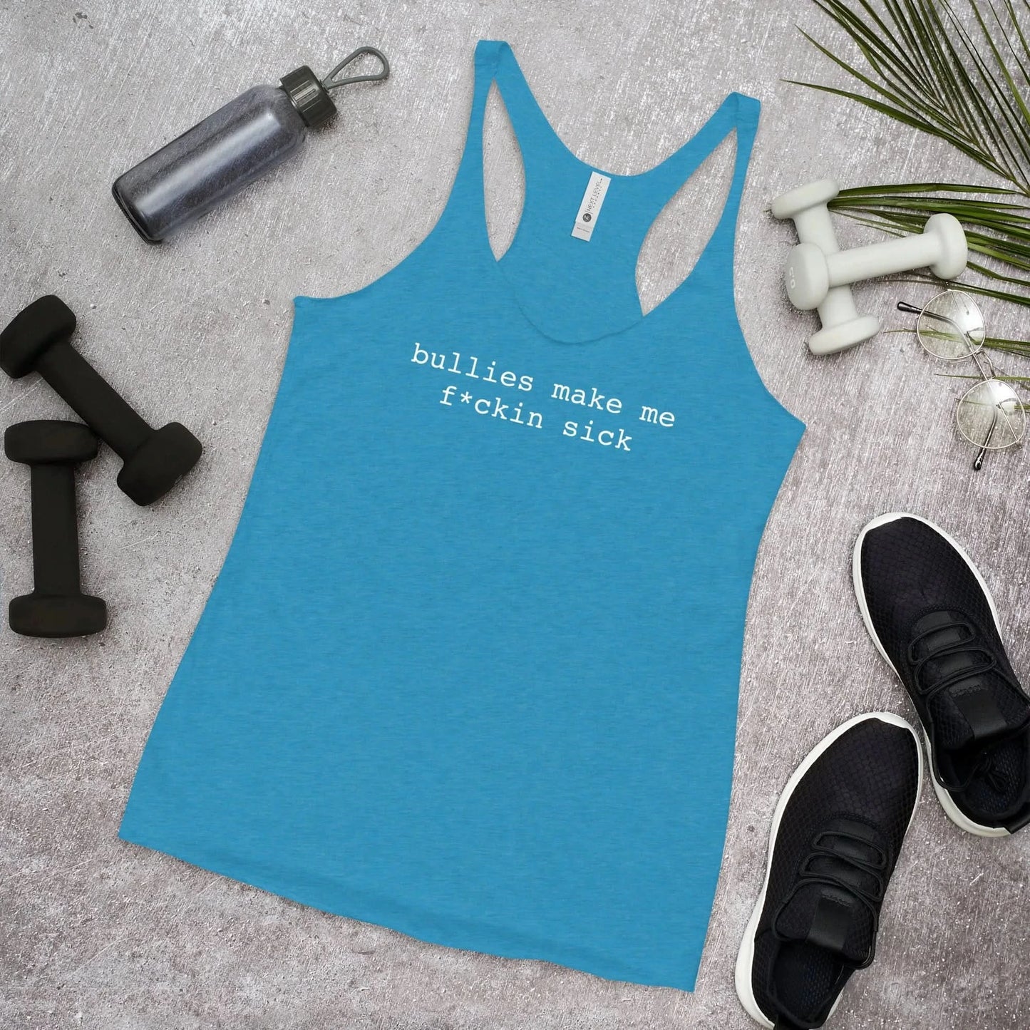 Bullies Make Me Fucking Sick Racerback Tank Top, LGBTQ Fundraising Design, Trans Lifeline, Rebel Girl Rampage