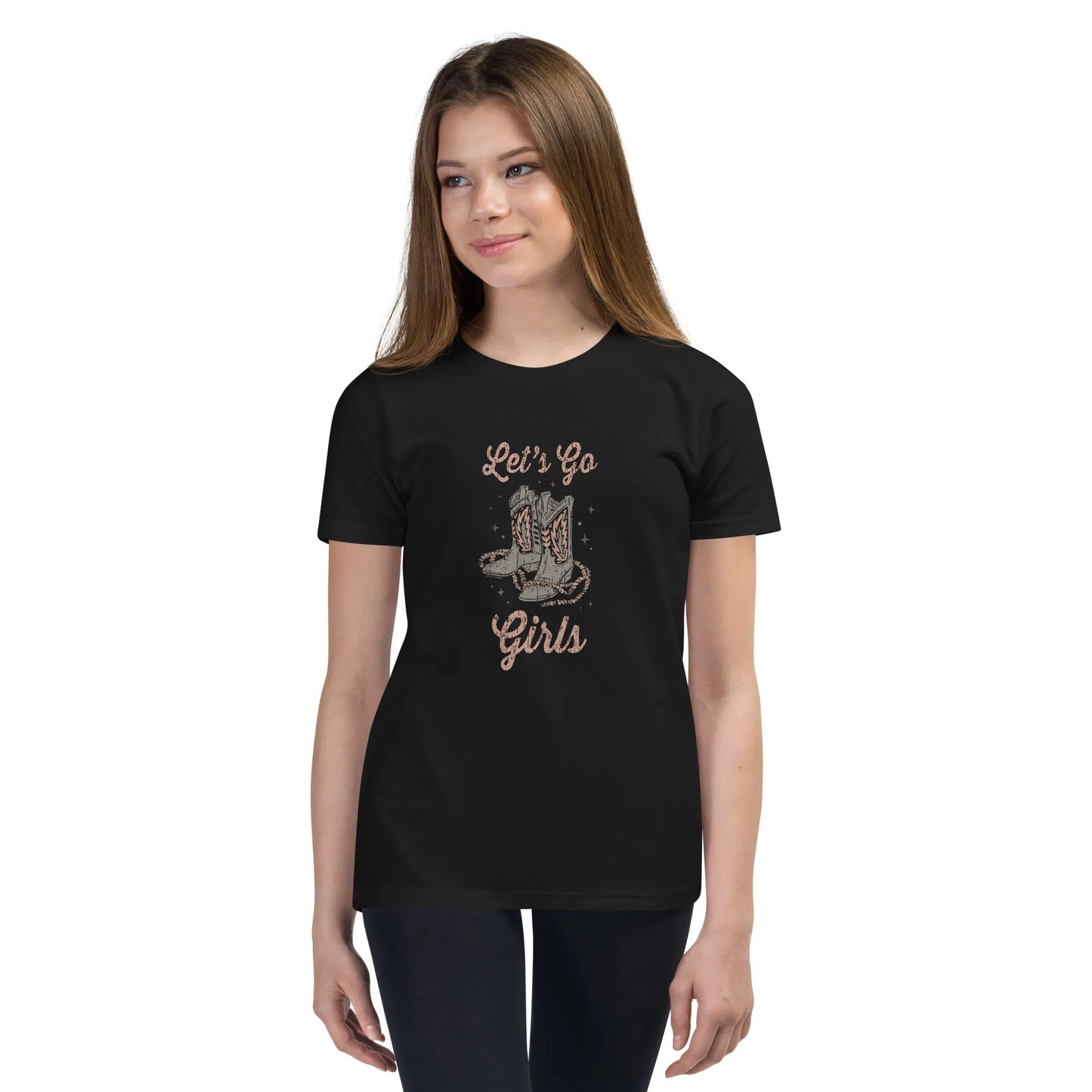 Let’s Go Girls Western Cowgirl Boots youth Texas Country T-Shirt Rebel Girl Rampage