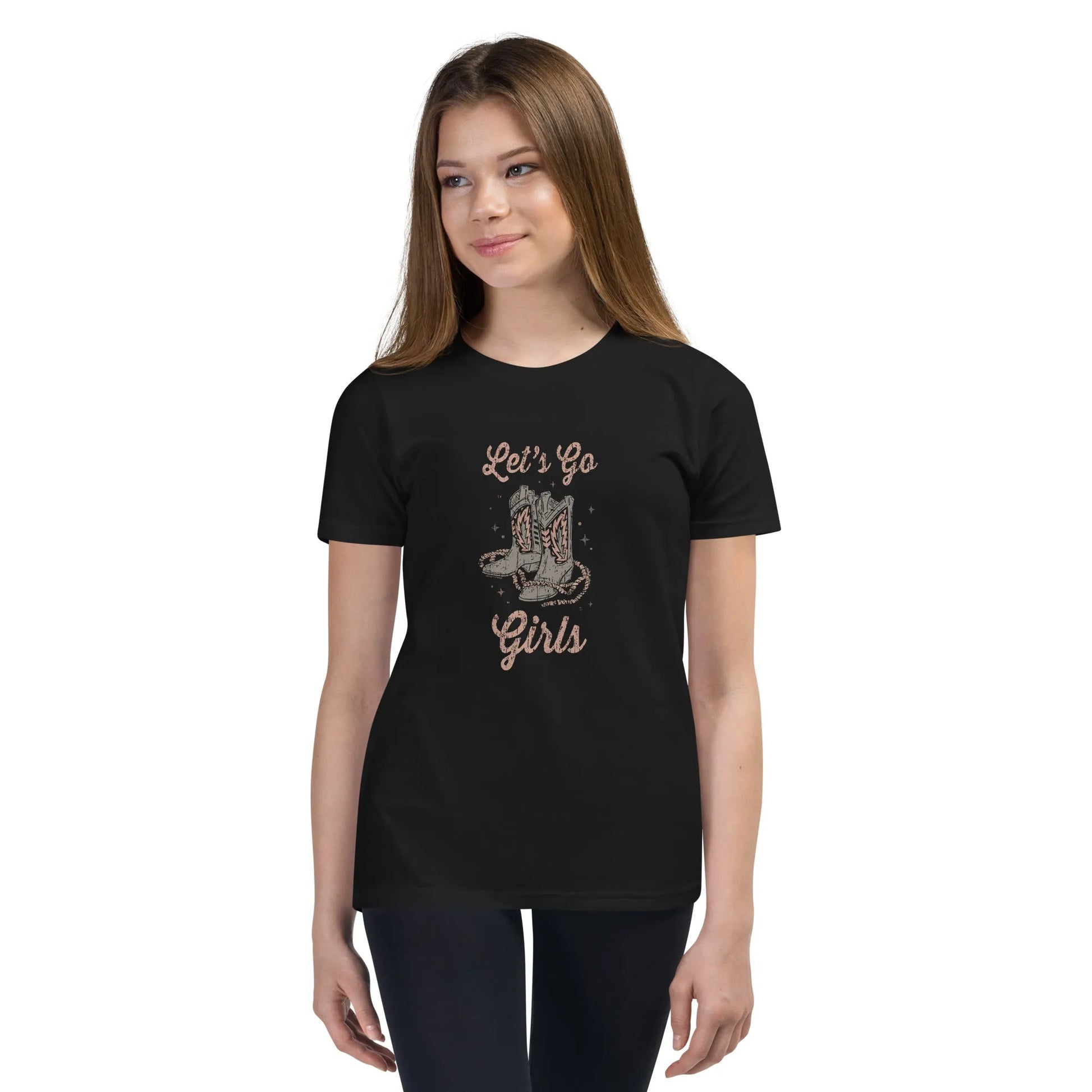 Let’s Go Girls Western Cowgirl Boots youth Texas Country T-Shirt Rebel Girl Rampage