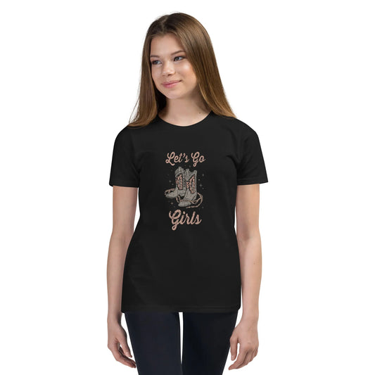 Let’s Go Girls Western Cowgirl Boots youth Texas Country T-Shirt Rebel Girl Rampage