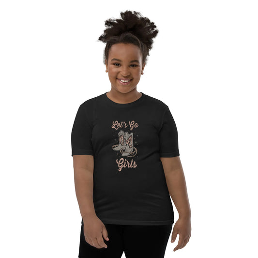 Let’s Go Girls Western Cowgirl Boots youth Texas Country T-Shirt Rebel Girl Rampage