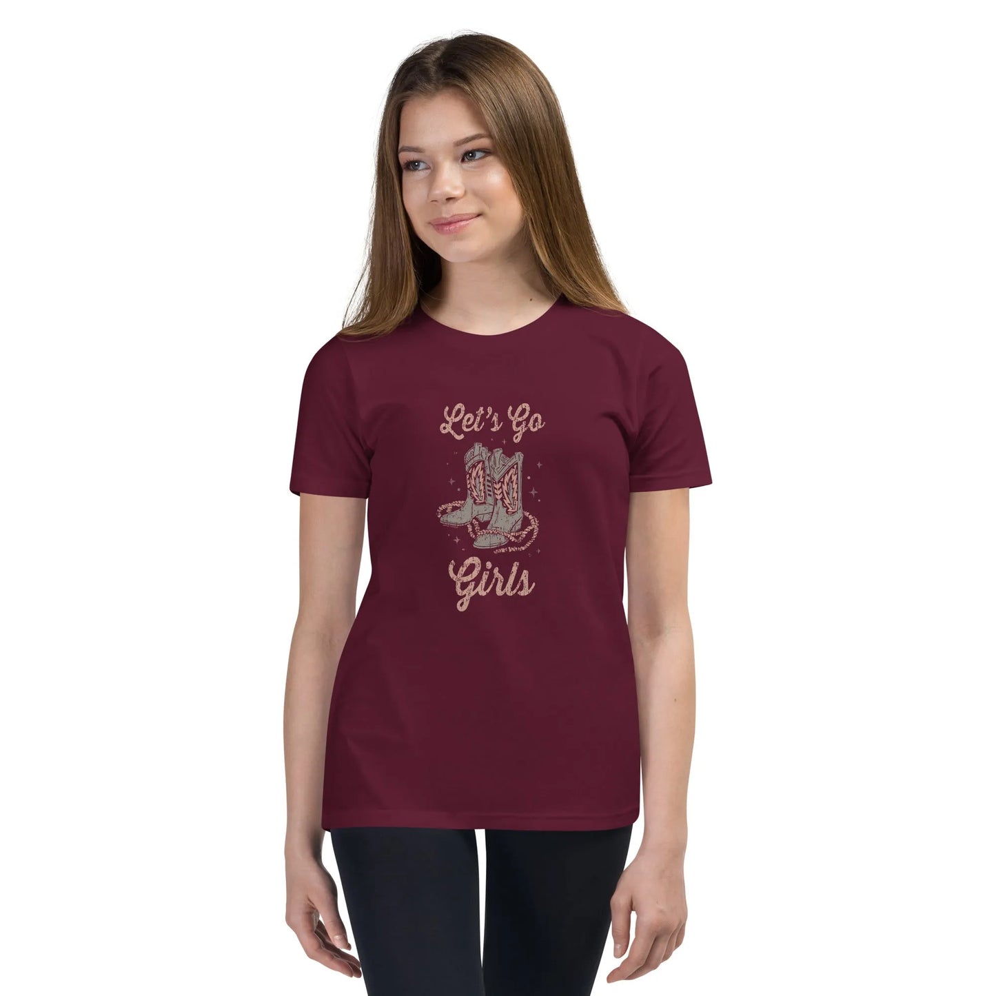 Let’s Go Girls Western Cowgirl Boots youth Texas Country T-Shirt Rebel Girl Rampage