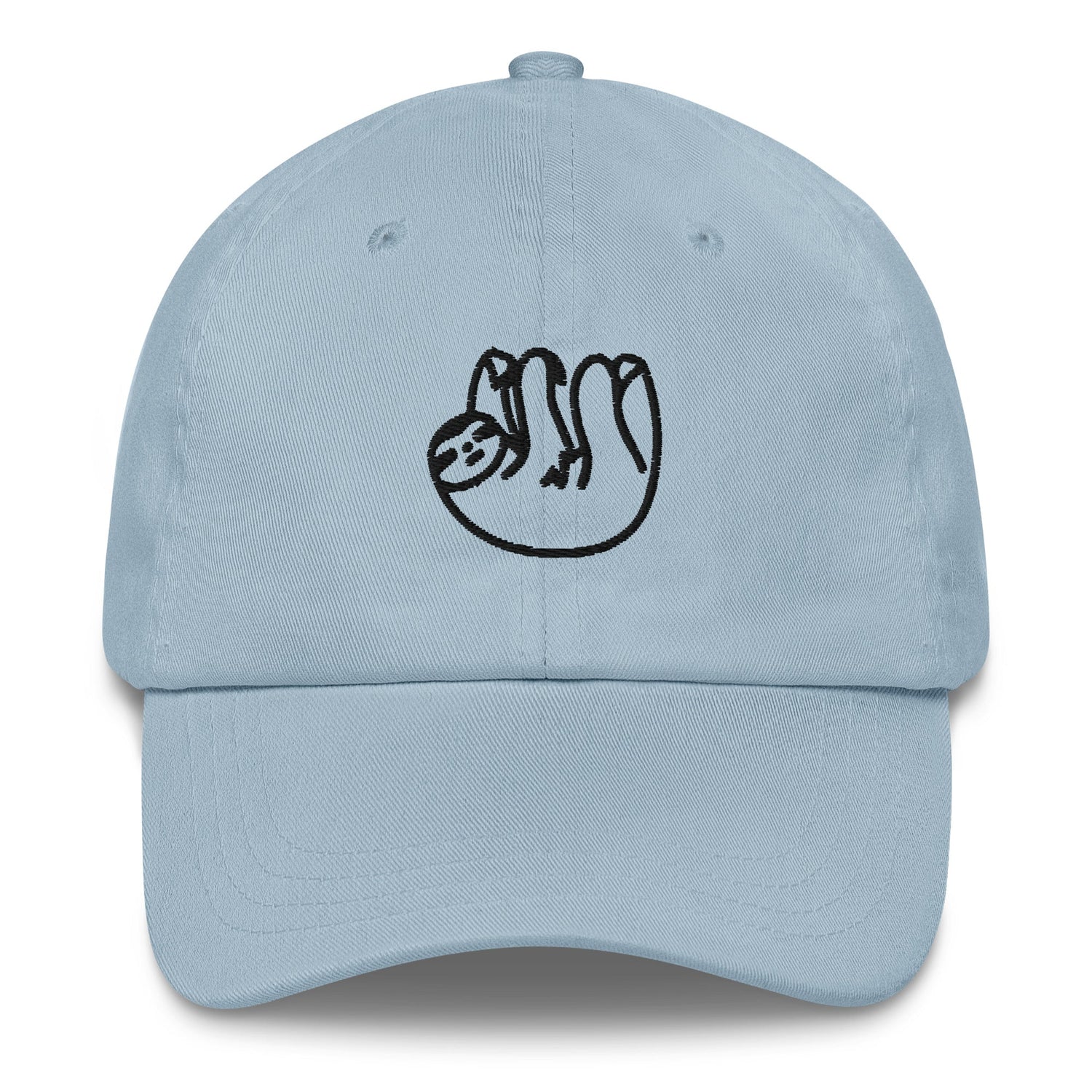 Light Blue Embroidered Sloth on Dad Hat by Rebel Girl Rampage 