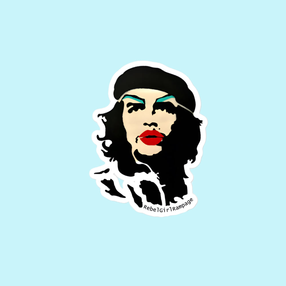 Revolution Slay Ché Guevara Die Cut Vinyl Sticker, Warhols Style Pop Art, LGBTQ Pride, Stencil Graffiti Art, Rebel Girl Rampage 