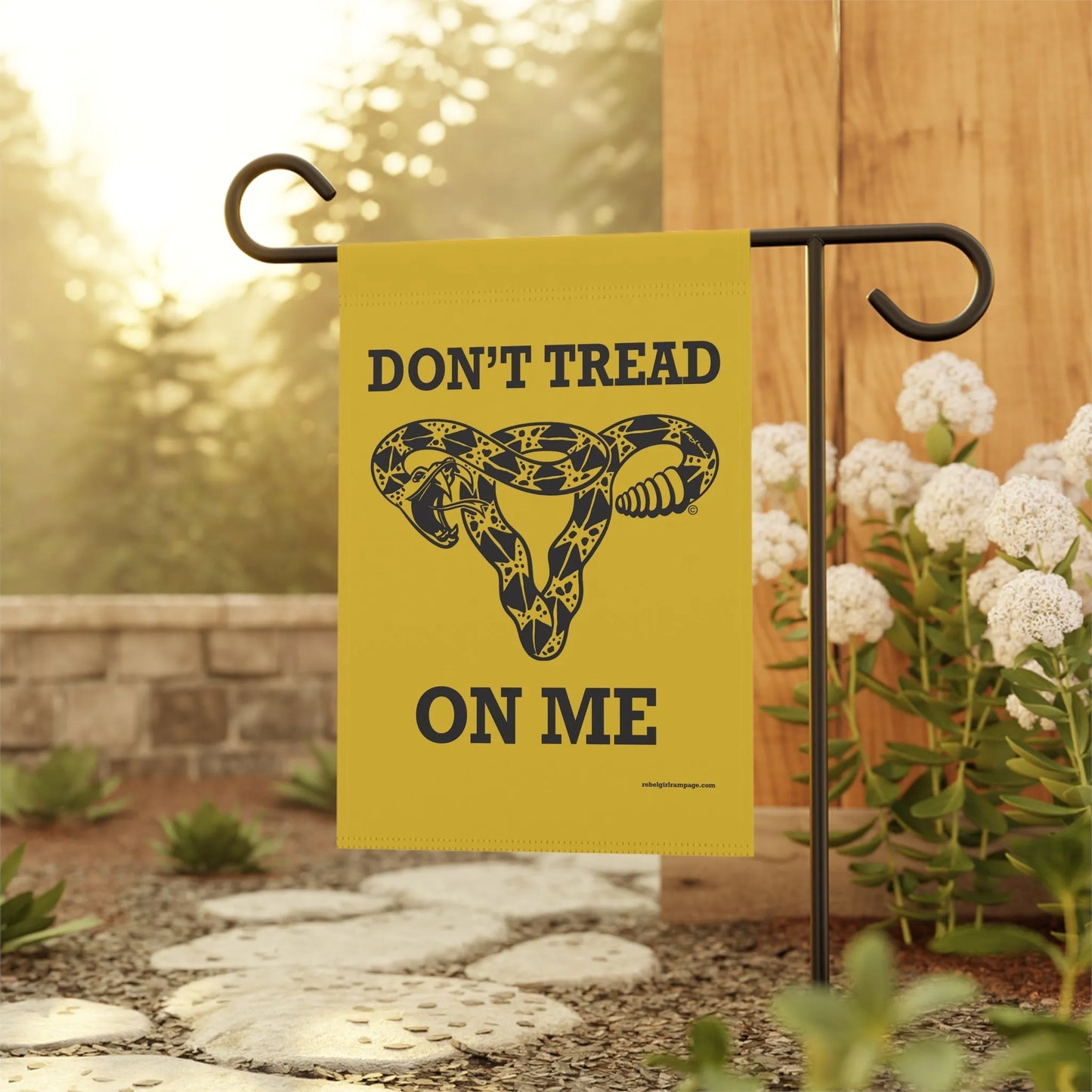 Don’t Tread On Me Uterus Garden Flag, Rebel Girl Rampage, Home Decor