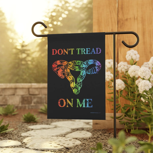 Don’t Tread On Me Rainbow Pride Uterus, Rebel Girl Rampage, Home Decor Garden Flag LGBTQ  Anne Lesniak 