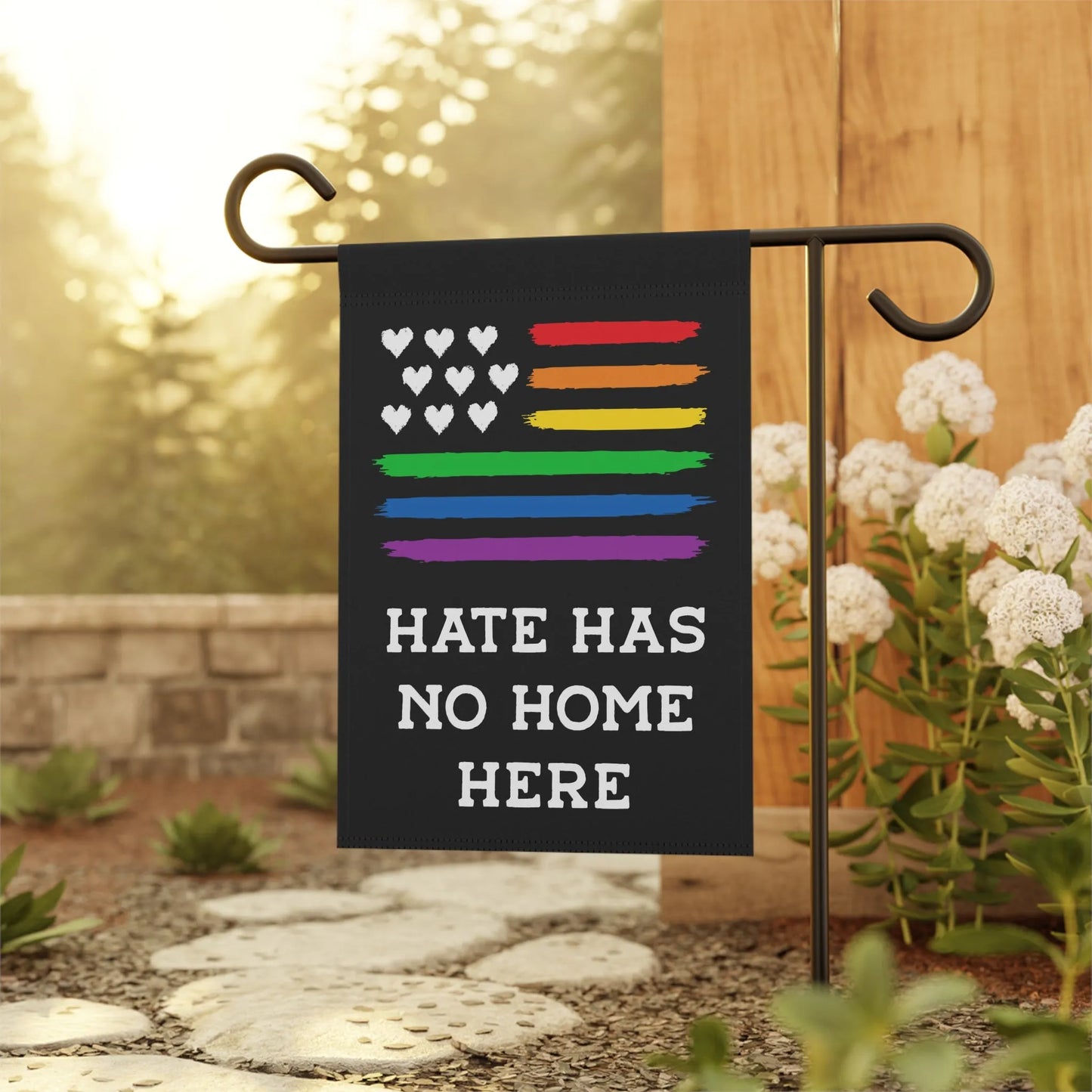 Hate Has No Home Here Garden Flag, Rebel Girl Rampage, Home Decor, Flags, Designs By Annie, Pride