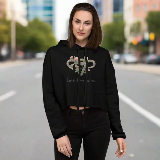 Don’t Tread On Me Uterus with Flowers Crop Hoodie, Rebel Girl Rampage, Hoodies, Shirts & Tops, Allison Wong, DTOM